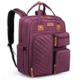 Pomelo Best Wickelrucksack Wickeltasche Rucksack mit abnehmbare Wickelauflage und Kinderwagenbefestigung, Große Babytasche für unterwegs (Purpurrot)