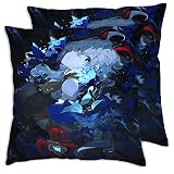 DGDD Genshin Impact Ganyu Anime PlüSch Kissen, PlüSchkissen Doppelseitig Bedrucktes Hugging Manga Kissen GefüLltes PlüSchtier FüR Anime-Fans (40 * 40cm)