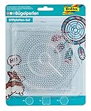 folia 73214 - Bügelperlen Stiftplatten Set Basic groß, 3 transparente Steckplatten für Bügelperlen mit einem Durchmesser von 5 mm, Kreis, Quadrat und Sechseck