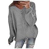 SNKSDGM Pullover Damen Herbst Oversized Lässiger bequemer lockerer langärmeliger Damenpullover Jumper Blusen Tops Bluse T S