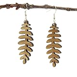 NaturSchatulle Holzohrringe Holzschmuck Eschenblatt Eiche I natürliche Ohrhänger Holz 925 Sterling Silber Ohrringe Damen Ohrschmuck