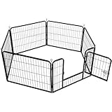 Yaheetech Welpenlaufstall 6- Elemente Freigehege Hunde Welpengitter 80x 60 cm Innen/Außenb