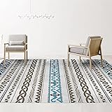 Kinder Teppich mädchen grau Salon Teppich blau grau einfach gestreift moderner strapazierfähiger Teppich Anti-schmutzig Teppich für Balkon wetterfest 200X300CM outdorr Teppich 6ft 6.7''X9ft 10.1''