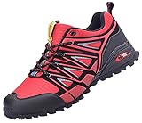 Eagsouni Laufschuhe Turnschuhe für Herren Damen Straßenlaufschuhe Traillaufschuhe Joggingschuhe Walkingschuhe Sneaker Outdoor Traillauf Fitness Gym Schuhe, Rot, 42 EU