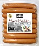 Wiener Würstchen im Schäldarm | perfekte Hot Dog Wurst geräuchert | Hotdog Würstchen ohne Darm in Eigenhaut frische Qualität aus Bautzen | 16 x 50g