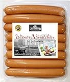 Wiener Würstchen im Schäldarm | perfekte Hot Dog Wurst geräuchert | Hotdog Würstchen ohne Darm in Eigenhaut frische Qualität aus Bautzen | 16 x 50g