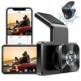 AUTOWOEL Dashcam 1080P mit WiFi,170 ° Weitwinkel, Nachtsicht Vorne Hinten Auto-Elektronik FHD DVR Mini Auto Kamera, Dual Lens Dash Cam Auto Videorecorder, G-Sensor, Parküberwachung