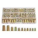 QINQIN Gewindeeinsätze Muttern, Holzeinsatz-Sortiment-Tool-Kit, M4 / M5 / M6 / M8 Möbelschraube Einsätze Bolzenverschluss (165 PCs) (Color : As show)