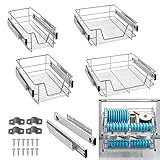XMTECH 2 Stück Küchen Regal Teleskopschublade Küchenschublade Schlafzimmerschublade Schrankauszug Ausziehbare Ablage Geeignet für 30cm Schränke(Tatsächliche Breite 27cm)
