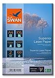 BLUE SWAN 200 Blatt Superior Colour Laser Fotopapier Flyer Papier A4, 105g/qm, Glossy,glaenzend, beidseitig bedruckbar, Fuer allen normalen/Farblaserdruckern/Kopierern (A4 105g)