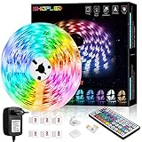 LED Streifen 6m Selbstklebend Mit Fernbedienung 24V RGBW 5050 LED Strip Dimmbar Farbwechsel LED Lichter Band Lights für Fernseher,Schlafzimmer,Party,Küche,TV,PC