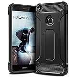 Coolden Huawei P8 Lite 2017 Hülle, Armor Outdoor Stoßfest Handyhülle Silikon TPU Bumper Cover Doppelschichter Schutzhülle für Huawei P8 Lite 2017, P9 Lite 2017, Nova Lite 2017, Honor 8 Lite (Schwarz)