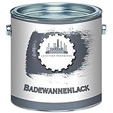 Lausitzer Farbwerke traditioneller 2K Badewannenlack GFK-lack Emaille Beschichtung hochwertiger Speziallack FARBAUSWAHL Wanne Waschbecken Duschwanne Badewanne Fliesenlack (1 L, Weiß)