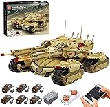 MERK Technik Panzer Ferngesteuert, Mould King 20011 Technic Panzer Bausatz mit Fernbedienung und Motors, 3296 Teile Klemmbausteine Kompatibel mit Leg