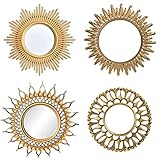 MagiDeal Packung mit 4 Wandspiegel Goldrahmen Runde Spiegel für Schlafzimmerkorridor Eingang