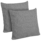 Selfitex 2er Set Kissenbezug, Dekokissen, Kissenhüllen ohne Füllung, Komfort-Polsterstoff mit Reißverschluss, für Sofa Couch Wohnzimmer, Kopfkissenbezug im Doppelpack (2X 50 x 50 cm, Grau)