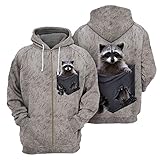 LXQZYQG 3D Print Top Hoodie Pullover Tops Herren Für Tierliebhaber Streetwear Herbst Winter Langarm (XL,6)