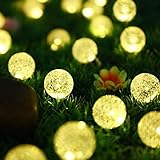 Tiyano LED-Streifen leuchtet Solar LED Blasenperlenlicht blinkt Zwei Modi Sind Immer hellblinkt Gesamtlänge 6,5 Meter Farbe Weiß Gelb Urlaub Outdoor Garten Dekoration (Farbe: Farbe) (Color : Yellow)