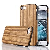 LCHULLE Kompatibel mit iPhone 6 Plus/6S Plus(5.5 Zoll) Hülle Holz Schutzhülle TPU Handyhülle Premium Handmade [Holzig Rückschal] Silikon Case Back Cover Schutzhülle Teak