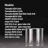 Denghui-ec, 5 STÜCKE Ersatzglas Tank Für IJOY Tornado 150 / Tornado Held/Tornado Nano/CIGPET ECO12 / maxo V12 / EXO RTA/Combo RDTA II, Frei von Tabak und Nikotin (Color : Combo RDTA II 6.5M)