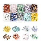 Shinngo 10 Farben Steinperlen Edelsteine mit Loch Naturform Perlen Edelsteinperlen Natürliche Edelstein Perlen Gemstone Chips Beads Gemstone Beads Stone Beads für Basteln Geschenk