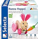 Selecta 62023 Hanna Hoppel, Nachzieh Hase, Schiebe-und Nachziehspielzeug aus Holz, 13