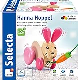 Selecta 62023 Hanna Hoppel, Nachzieh Hase, Schiebe-und Nachziehspielzeug aus Holz, 13