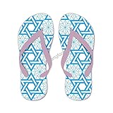 Jewish Star David Blue Flip Flops Strand Sommer Zehensandale Fun Sandale für Outdoor Reisen V