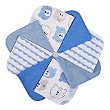 Momcozy Baby Waschlappen, 8 Stück Baby Handtücher Set, Weiche Baby Gesichtstücher, Spucktücher Baby, Baumwolle Mulltücher Baby, Baby Badetuch für Babys, Mädchen, Jungen, 25 X 25 cm, B