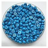 WEIMEIDA ZIMUZ916 100 stücke 7mm Buchstaben beabstandete Perlen Runde Form Alphabet Buchstabe Perlen Charms Armband Halskette for Schmuck Zubehör Geschenke (Color : 07)