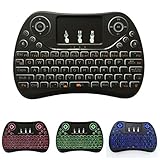 MOHAMEDR I8 Max 2.4GHz Mini drahtlose Tastatur mit Touchpad Wiederaufladbare Fly Air Mouse Smart-Spiel 3-Farben-Hintergrundbeleuchtung