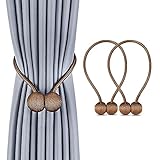 Hiyfe 2 Stück Magnetische Vorhang Raffhalter Vorhang Seil Holdback Vorhang Clips Seil Rückwärtige Vorhang Halter Schnallen Vorhang Binder Gardinenhalter für Zuhause und Büro Dekoration Dunkelb