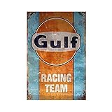 Leinwandposter Gulf Racing Team, Schlafzimmer, Dekoration, Sport, Landschaft, Büro, Raumdekoration, Geschenk, 50 x 75 cm, ohne R