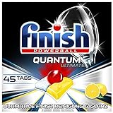 Finish Quantum Ultimate Citrus Spülmaschinentabs – Phosphatfreie Geschirrspültabs mit 3-fach Wirkung – Kraftvolle Reinigung, Fettlösekraft und Glanz – XXL Pack mit 45 Finish Tab