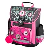 baagl Schulranzen Mädchen 1. Klasse - Ergonomische Schultasche für Kinder - Grundschule Ranzen - Schulrucksack mit Brustgurt (Blumen)