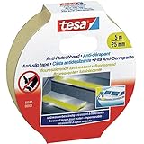 tesa Anti-Rutschband - Rutschfestes Klebeband für innen und außen - Für Treppen, Leitern und glatte Böden - Fluoreszierend - 5 m x 25