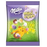 Milka Mini Eggs 1 x 100g, Dragée-Eier aus Alpenmilch Schokolade mit buntem Zuckerüberzug