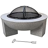 FGVDJ Garten Feuerschale，Herd Grill，Kamin，Feuerbeständig，71cm Durchmesser，Ideal für die Verwendung als Grill，mit E
