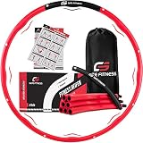 GATE FITNESS® Hula Hoop Reifen Erwachsene zum Abnehmen | 6-8 Segmente Hoola Reifen mit Wellendesign | Anfänger & Fortgeschrittene [1,2kg/1,5kg/2,1kg] | Fitnessreifen mit Schaumstoff - inkl. T