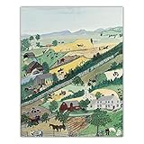 Kunstdruck auf Leinwand, Motiv 'Grandma Moses Anna Mary Robertson', 40 x 52 cm,