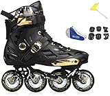 LDGF Inline Skates Verstellbare Rolle Original Inline Skates Slalom Sliding Kür Erwachsene Kinder Skating Schuhe Patins Sneaker, Schwarz Weiß Kompletter Schutz (Color : Black C, Size : 44)