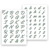 QBIX Buchstaben Schablone Dekorative Buchstaben - A4 Größe - Höhe Buchstaben 2-3 cm - wiederverwendbar, kinderfreundliche Schablone, DIY Schab