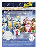 folia 9398 - Adventskalender Bastelset Winterlandschaft, mit 24 vorgestanzten Geschenkschachteln aus stabilem Motivkarton, verschiedene Stanzteile und 200 3D Klebep