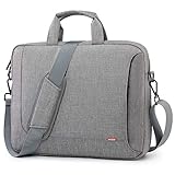 HYZUO 15-16 Zoll Laptop Schultertaschen Handtasche Aktentasche Umhängetasche Laptoptasche mit Gepäckriemen Kompatibel mit Dell XPS 15 17/Acer Aspire 5 15,6/MacBook Pro 16/HP Spectre X360 15, Hellg