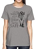 GoT #1 Premium T-Shirt | Das Lied von EIS und Feuer | TV-Serie | Wolf and Sheep | Frauen | Shirt, Farbe:Graumeliert (Grey Melange L191);Größe:L