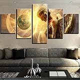 SGDJ Bilder Gesichtspunkt 150x80 cm 5 Teilig Leinwandbilder Bild auf Leinwand Wandbild Kunstdruck Wanddeko Wand Wohnzimmer Wanddekoration Dek