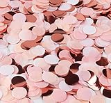 ABSOFINE 100g Konfetti Roségold mehrfarbig, Konfetti deko 2,5cm Rund 8000 Stück Seidenpapier Konfetti Tischdeko, Metallic Streudeko für Hochzeit, Geburtstag, Taufe, Valentinstag