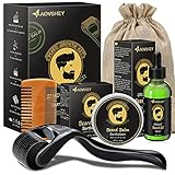 AOVSHEY Beard Growth Kit Bartpflege Set Geschenkset für Männer 4 Teilig für den Bart Schnelles Wachstum und Verdickung, Geschenkset für Vatertag Valentinstag Geburtstag W