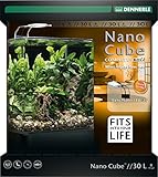 Dennerle Nano Cube Complete+ Soil 30 Liter - Mini Aquarium mit Abgerundeter Frontscheibe - Komplett-S