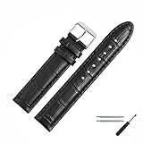 MARBURGER Uhrenarmband 20mm Leder Schwarz Kroko - Werkzeug Montage Set 1392010000120